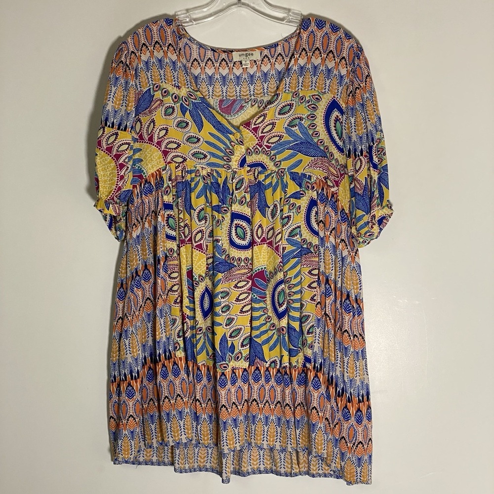 Umgee Top Womens‎ Small Multicolor Boho Art To Wear Colorful Festival Artsy Chic